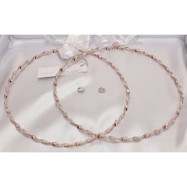 Ασημένια Στέφανα Γάμου 843 Roz Gold Με Swarovski