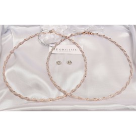 Ασημένια Στέφανα Γάμου 842 Roz Gold Με Crystal Fabric