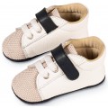 Βαπτιστικά Παπούτσια Αγκαλιάς Μωρού Sneakers Babywalker MI 1125 Δέρμα/Ύφασμα Λευκό-Μπεζ-Μπλε