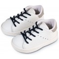 Βαπτιστικά Παπούτσια -Sneakers- BABYWALKER BS 3071 Basic Δερμάτινα Λευκά-Μπλε-Γκρι