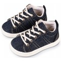 Βαπτιστικά Παπούτσια -Sneakers Δετά- BABYWALKER BS 3082 Basic Υφασμάτινα Μπλε Jean