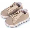 Βαπτιστικά Παπούτσια -Sneakers Δετά- BABYWALKER BS 3083 Basic Δέρμα/Ύφασμα Μπεζ