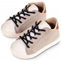 Βαπτιστικά Παπούτσια -Sneakers- BABYWALKER Δέρμα-'Ύφασμα BW 4207 Λευκά/Γκρι/Μπλε