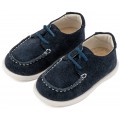 Βαπτιστικά Παπούτσια Για Αγόρι Μοκασίνι Δετό BABYWALKER BW 4315 Δερμάτινα Καστόρ Μπλε