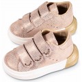 Παπούτσια Βάπτισης -Sneakers- Babywalker LU 6109 Δερμάτινα Ροζ Μπεζ Με Swarovski