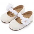 Παπούτσια Βάπτισης Για Κορίτσι Γοβάκια Babywalker BW 4888 Υφασμάτινα Λευκά