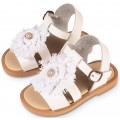 Boho Βαπτιστικά Πέδιλα Babywalker GR0102 GREEKS Δερμάτινα Λευκά