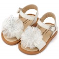 Βαπτιστικά Πέδιλα Για Κορίτσι Babywalker BW 4886 Δερμάτινα Εκρού Με Πεταλούδα