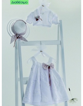 Βαπτιστικό Φόρεμα Guy Laroche QLS120417 Βαμβακερό Με Μπολερό