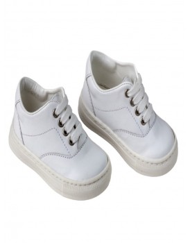 Βαπτιστικά Παπούτσια Sneakers Everkid A328A Δερμάτινα Λευκά 