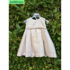 Μεταξωτό Φόρεμα Βάπτισης Bianco Colore 1380