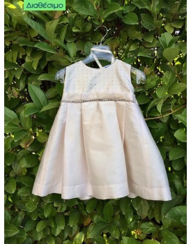 Μεταξωτό Φόρεμα Βάπτισης Bianco Colore 1380