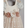 Βαπτιστικό Φόρεμα Με Μπολερό New Life 3016-3 Εκρού/Μπεζ Δαντέλα Με Λουλούδια