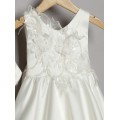 Βαπτιστικό Φόρεμα Με Μπολερό New Life 3028-2 Εκρού Satin Ασύμμετρο