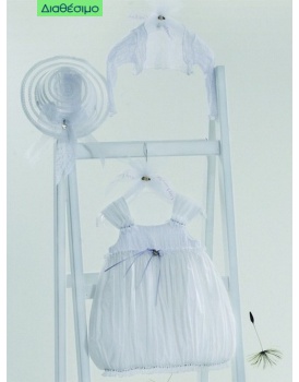 Βαπτιστικό Φόρεμα Guy Laroche QLS124006 Βαμβακερό Με Μπολερό