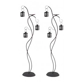 Κηροστάτες Ανθοστήλες Γάμου 1073 Με Κρεμαστά Φανάρια (Τιμή ανά τεμάχιο)