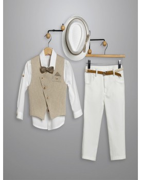 Κουστουμάκι Βάπτισης Βαμβακερό New Life 3015-1 Λευκό