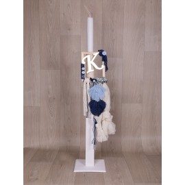 Βαπτιστική Λαμπάδα "Αυτοκίνητα Με Μονόγραμμα" Στολισμένη Loukia 630