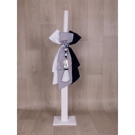 Βαπτιστική Λαμπάδα Για Αγόρι "Μονόγραμμα" Στολισμένη Loukia 628