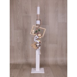 Βαπτιστική Λαμπάδα Αγόρι "Ζώα Του Δάσους" Στολισμένη Loukia 626