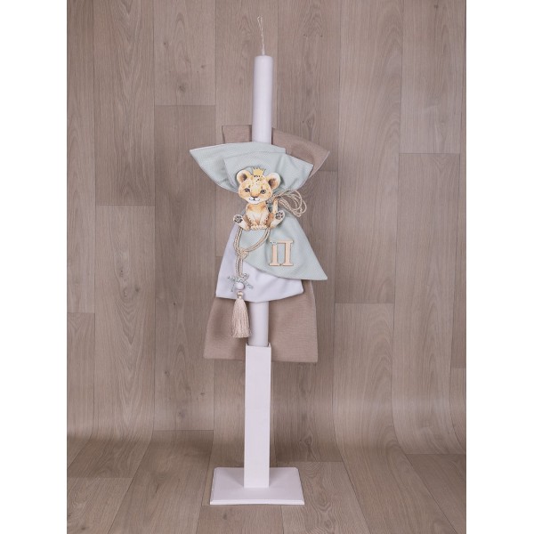 Βαπτιστική Λαμπάδα Αγόρι "Τίγρης-Τιγράκι" Στολισμένη Loukia 631