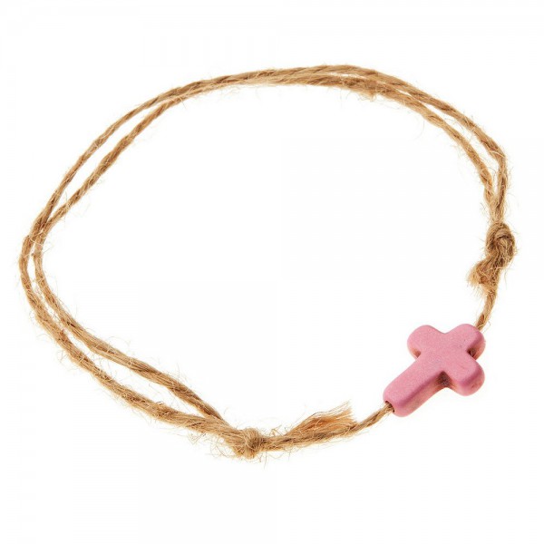 Μαρτυρικά Βάπτισης Για Κορίτσι Βραχιόλι Λινάτσα NU1618  