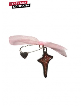 Μαρτυρικά Βάπτισης Για Κορίτσι Παραμάνα με Καρδιά Και Σταυρό 1520 (50 τεμάχια)