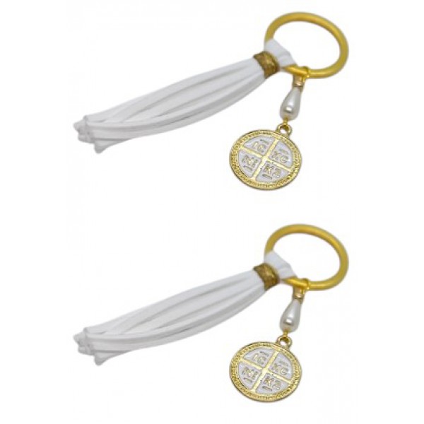 Βαπτιστικά Μαρτυρικά Για Κορίτσι Μπρελόκ Σουέτ Με Επίχρυσο Κωνσταντινάτο Σμάλτο A125  