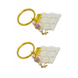 Βαπτιστικά Μαρτυρικά Για Κορίτσι Μπρελόκ Δαντέλα Με Επίχρυσο Σταυρό A126 (50 τεμάχια)