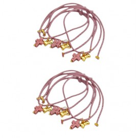 Βαπτιστικά Μαρτυρικά Για Κορίτσι Βραχιολάκι Με Μεταξωτό Κορδόνι Και Επίχρυσο Φιογκάκι 24Κ A129 (50 τεμάχια)