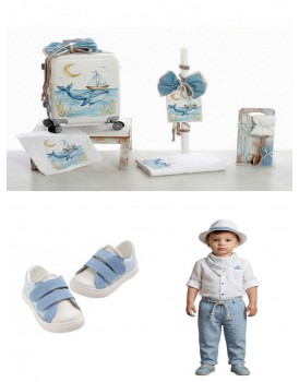 Πακέτο Βάπτισης "Φάλαινα-Καραβάκι" 26209 Με Βαλίτσα