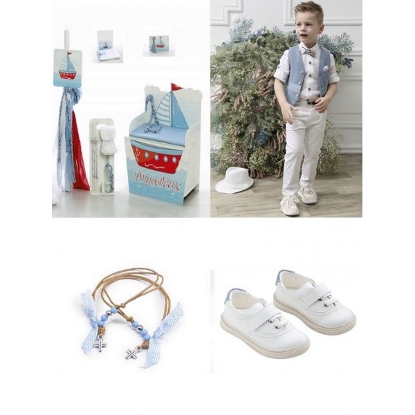 Βαπτιστικό Πακέτο "Καραβάκι" 2324 Με Παγκάκι