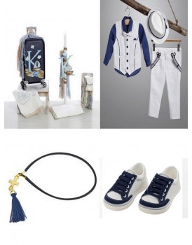 Πακέτο Βάπτισης "Καραβάκι Με Μονόγραμμα" Με Βαλίτσα 2519
