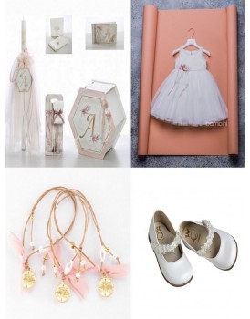 Πακέτο Βάπτισης "Λουλούδια" 2252 Με Μονόγραμμα