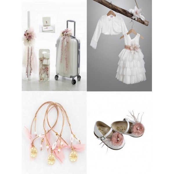 Πακέτο Βάπτισης "Λουλούδια" 2354/A Με Βαλίτσα