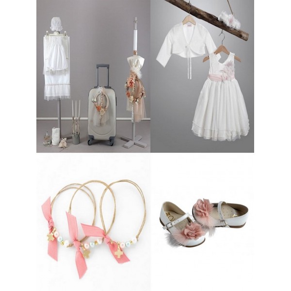 Πακέτο Βάπτισης "Vintage Λουλούδια" Με Βαλίτσα 23109