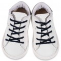 Βαπτιστικά Παπούτσια -Sneakers- BABYWALKER BS 3071 Basic Δερμάτινα Λευκά-Μπλε-Γκρι