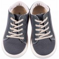 Βαπτιστικά Παπούτσια -Sneakers Δετά- BABYWALKER BS 3083 Basic Δέρμα/Ύφασμα Μπλε Ρουά