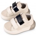 Παπούτσια Βάπτισης Sneakers BABYWALKER EXC 5267 Δερμάτινα Λευκά/Μπλε/Γκρι