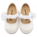Παπούτσια Βάπτισης Για Κορίτσι Γοβάκια Babywalker BW 4888 Υφασμάτινα Λευκά