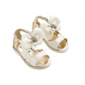 Βαπτιστικά Πέδιλα Για Κορίτσι Everkid KE15 Δερμάτινα Εκρού Με Φιόγκο