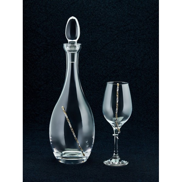 Σετ Γάμου (Καράφα - Ποτήρι) Στολισμένα 7316