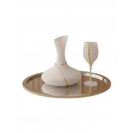 Σετ Γάμου (Καράφα - Ποτήρι) Στολισμένα Με Επίχρυση Διαμανταριστή Βέργα 8472