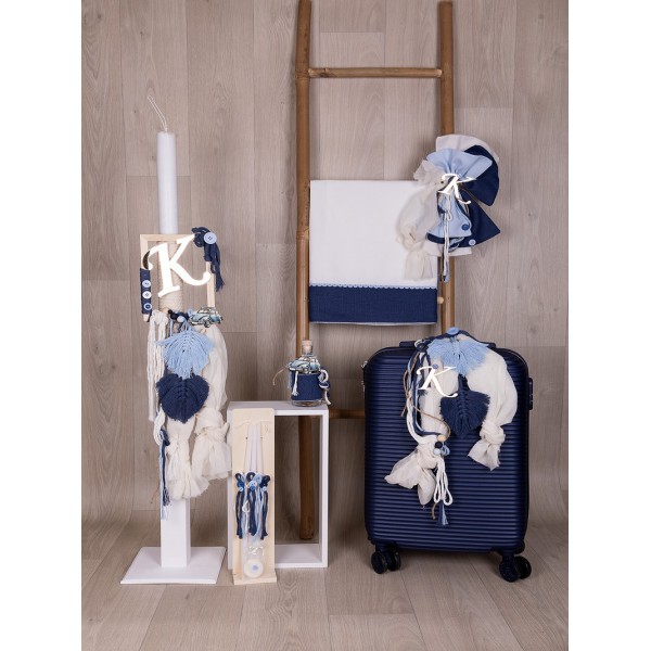 Βαπτιστικό Σετ "Αυτοκίνητα-Cars Με Μονόγραμμα" Με Βαλίτσα Loukia E630