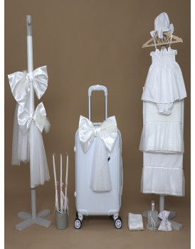 Σετ Βάπτισης Για Κορίτσι "Φιόγκος" Nounos 25110 Με Βαλίτσα 