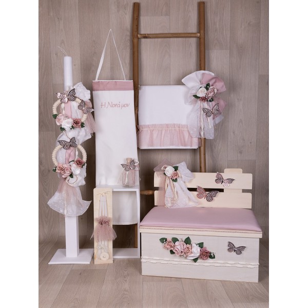 Βαπτιστικό Σετ "Λουλούδια Με Πεταλούδες" Loukia E606