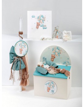 Σετ Βάπτισης Για Αγόρι "Αρκουδάκι-Μπαλόνια" Με Κουτί Zivas 29-181