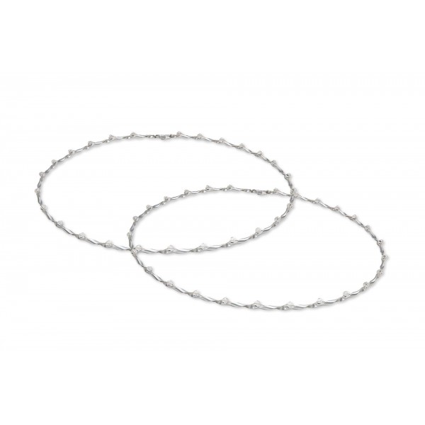 Οικονομικά Στέφανα Γάμου 7304 Ασημί-Ματ Με Λευκά Κρυσταλλάκια