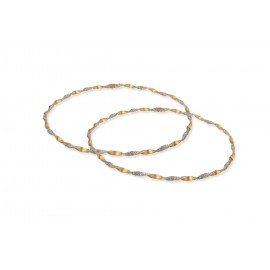 Οικονομικά Στέφανα Γάμου Επίχρυσες Βέργες Με Light Argent Crystal Fabric 7318