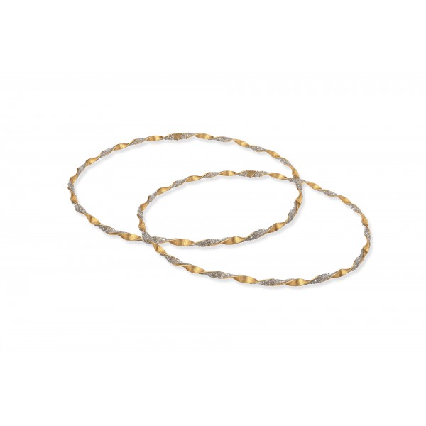 Οικονομικά Στέφανα Γάμου Επίχρυσες Βέργες Με Light Argent Crystal Fabric 7318